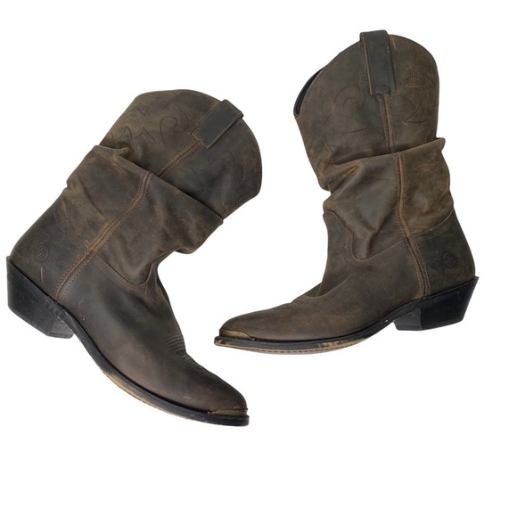 Double H Leather Slouch Cowboy Boots. Size 11 - Picture 4 of 14